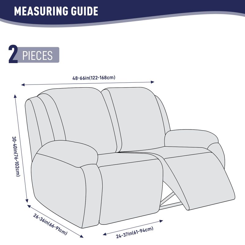 Recliner Covers, Stretch Reclining Chair Covers, Recliner Sofa Slipcovers Stripe Jacquard Recliner Couch Covers Furniture Protector Covers for Pet Kid