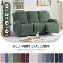 Recliner Covers, Stretch Reclining Chair Covers, Recliner Sofa Slipcovers Stripe Jacquard Recliner Couch Covers Furniture Protector Covers for Pet Kid