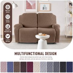 改KinCam Recliner Covers, Stretch Reclining Chair Covers, Recliner Sofa Slipcovers Stripe Jacquard Recliner Couch Covers Furniture Protector Covers for Pet Kid (1 Seater, Dark Gray)