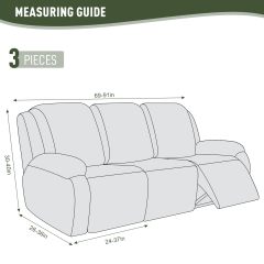 Recliner Covers, Stretch Reclining Chair Covers, Recliner Sofa Slipcovers Stripe Jacquard Recliner Couch Covers Furniture Protector Covers for Pet Kid