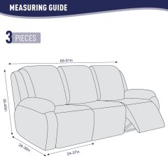 Recliner Covers, Stretch Reclining Chair Covers, Recliner Sofa Slipcovers Stripe Jacquard Recliner Couch Covers Furniture Protector Covers for Pet Kid