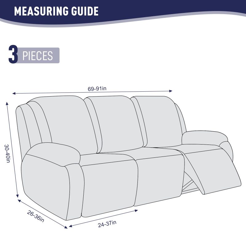 Recliner Covers, Stretch Reclining Chair Covers, Recliner Sofa Slipcovers Stripe Jacquard Recliner Couch Covers Furniture Protector Covers for Pet Kid