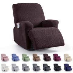 Recliner Covers, Stretch Reclining Chair Covers, Recliner Sofa Slipcovers Stripe Jacquard Recliner Couch Covers Furniture Protector Covers for Pet Kid