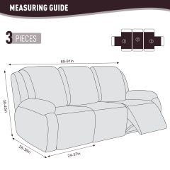 Recliner Covers, Stretch Reclining Chair Covers, Recliner Sofa Slipcovers Stripe Jacquard Recliner Couch Covers Furniture Protector Covers for Pet Kid