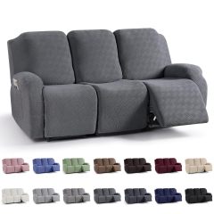 Recliner Covers, Stretch Reclining Chair Covers, Recliner Sofa Slipcovers Stripe Jacquard Recliner Couch Covers Furniture Protector Covers for Pet Kid