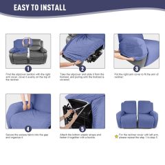 Recliner Covers, Stretch Reclining Chair Covers, Recliner Sofa Slipcovers Stripe Jacquard Recliner Couch Covers Furniture Protector Covers for Pet Kid