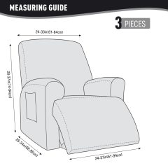 Recliner Covers, Stretch Reclining Chair Covers, Recliner Sofa Slipcovers Stripe Jacquard Recliner Couch Covers Furniture Protector Covers for Pet Kid