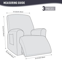 Recliner Covers, Stretch Reclining Chair Covers, Recliner Sofa Slipcovers Stripe Jacquard Recliner Couch Covers Furniture Protector Covers for Pet Kid