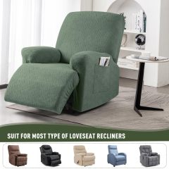 Recliner Covers, Stretch Reclining Chair Covers, Recliner Sofa Slipcovers Stripe Jacquard Recliner Couch Covers Furniture Protector Covers for Pet Kid