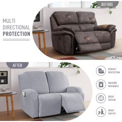 Recliner Covers, Stretch Reclining Chair Covers, Recliner Sofa Slipcovers Stripe Jacquard Recliner Couch Covers Furniture Protector Covers for Pet Kid
