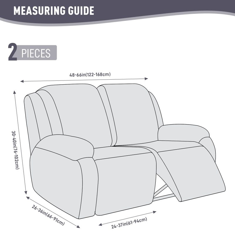 Recliner Covers, Stretch Reclining Chair Covers, Recliner Sofa Slipcovers Stripe Jacquard Recliner Couch Covers Furniture Protector Covers for Pet Kid