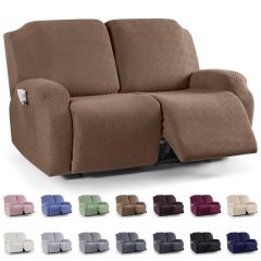 Recliner Covers, Stretch Reclining Chair Covers, Recliner Sofa Slipcovers Stripe Jacquard Recliner Couch Covers Furniture Protector Covers for Pet Kid