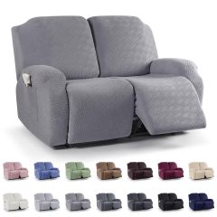 Recliner Covers, Stretch Reclining Chair Covers, Recliner Sofa Slipcovers Stripe Jacquard Recliner Couch Covers Furniture Protector Covers for Pet Kid