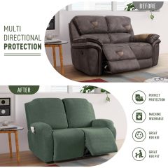 Recliner Covers, Stretch Reclining Chair Covers, Recliner Sofa Slipcovers Stripe Jacquard Recliner Couch Covers Furniture Protector Covers for Pet Kid