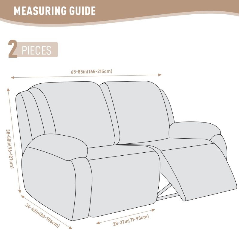 Recliner Covers, Stretch Reclining Chair Covers, Recliner Sofa Slipcovers Stripe Jacquard Recliner Couch Covers Furniture Protector Covers for Pet Kid