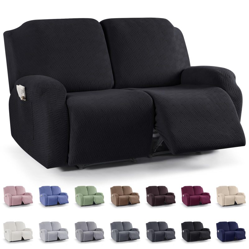 Recliner Covers, Stretch Reclining Chair Covers, Recliner Sofa Slipcovers Stripe Jacquard Recliner Couch Covers Furniture Protector Covers for Pet Kid