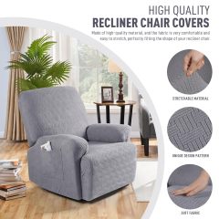 Recliner Covers, Stretch Reclining Chair Covers, Recliner Sofa Slipcovers Stripe Jacquard Recliner Couch Covers Furniture Protector Covers for Pet Kid