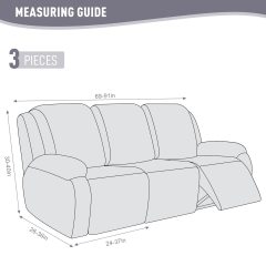 Recliner Covers, Stretch Reclining Chair Covers, Recliner Sofa Slipcovers Stripe Jacquard Recliner Couch Covers Furniture Protector Covers for Pet Kid