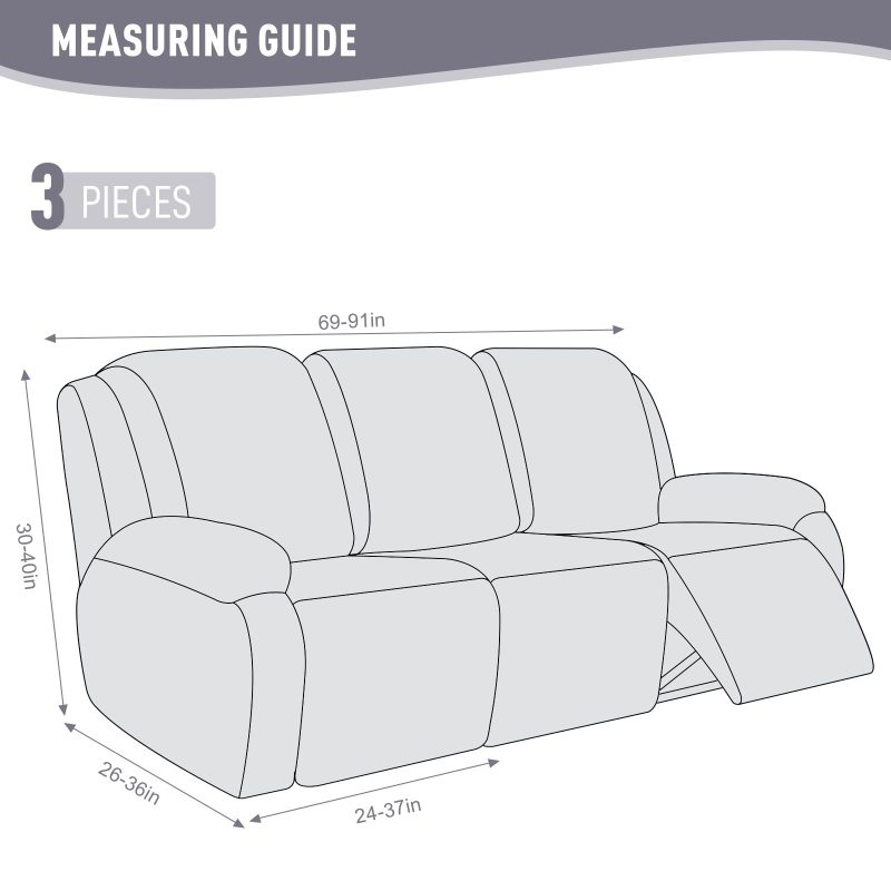 Recliner Covers, Stretch Reclining Chair Covers, Recliner Sofa Slipcovers Stripe Jacquard Recliner Couch Covers Furniture Protector Covers for Pet Kid