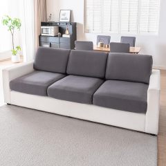 改Couch Cushion Covers Individual Thicker and Softer Dralon Fabric Sofa Cushion Covers, Large Super Stretch Couch Seat Covers Couch Slipcovers for Sectional Sofa (3PC, Grey)