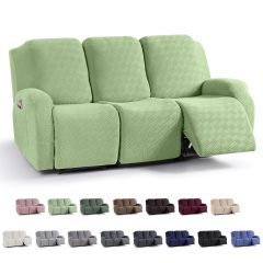 Recliner Covers, Stretch Reclining Chair Covers, Recliner Sofa Slipcovers Stripe Jacquard Recliner Couch Covers Furniture Protector Covers for Pet Kid