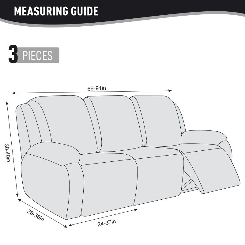 Recliner Covers, Stretch Reclining Chair Covers, Recliner Sofa Slipcovers Stripe Jacquard Recliner Couch Covers Furniture Protector Covers for Pet Kid
