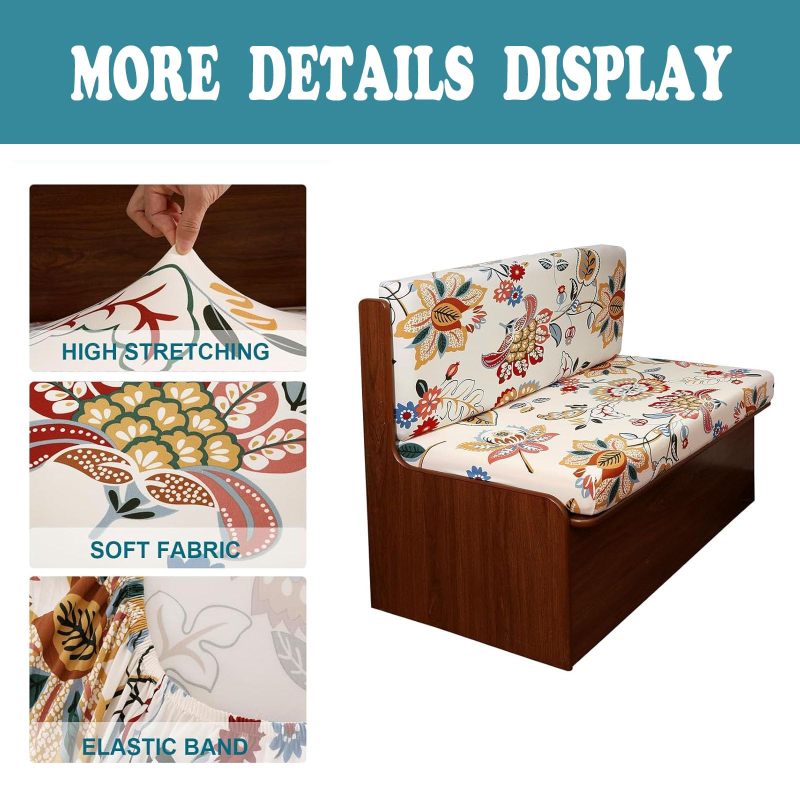 改RV Dinette Cushion Covers， Stretch Jacquard Sofa Seat Slipcovers，Camper Cushions Cover Washable Couch Cushion Slipcovers