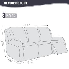 Recliner Covers, Stretch Reclining Chair Covers, Recliner Sofa Slipcovers Stripe Jacquard Recliner Couch Covers Furniture Protector Covers for Pet Kid