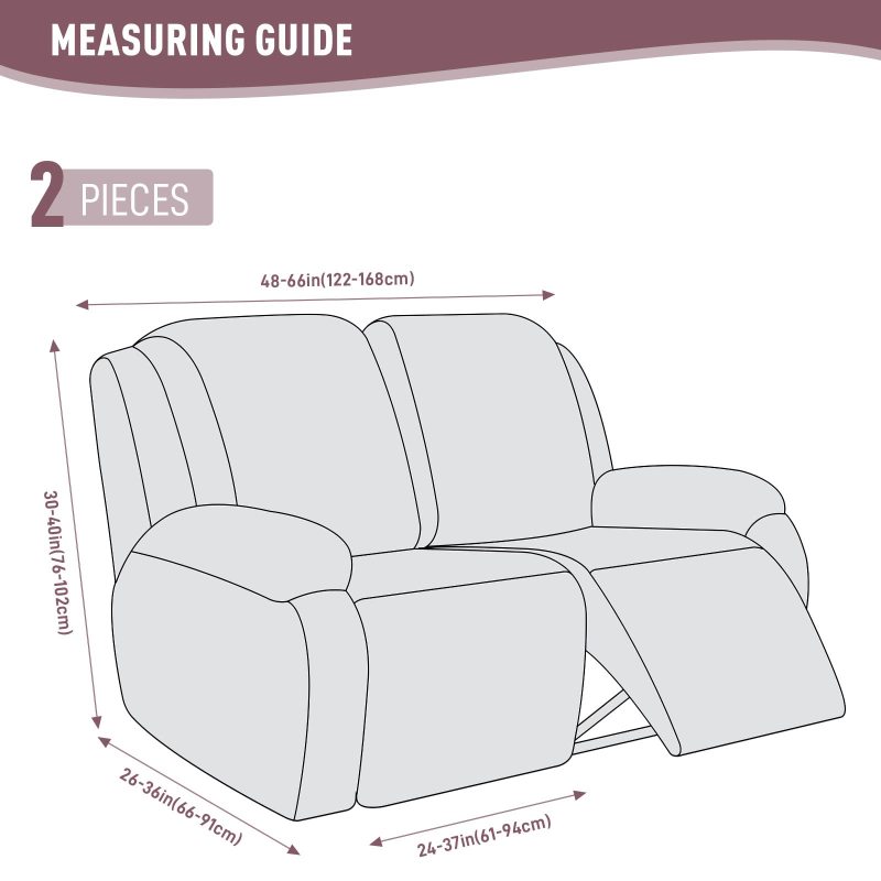 Recliner Covers, Stretch Reclining Chair Covers, Recliner Sofa Slipcovers Stripe Jacquard Recliner Couch Covers Furniture Protector Covers for Pet Kid