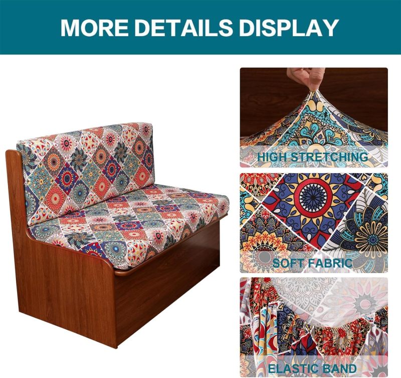 改RV Dinette Cushion Covers， Stretch Jacquard Sofa Seat Slipcovers，Camper Cushions Cover Washable Couch Cushion Slipcovers