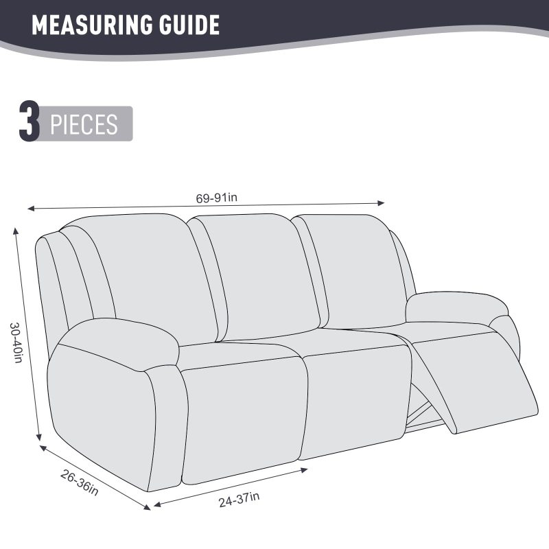 Recliner Covers, Stretch Reclining Chair Covers, Recliner Sofa Slipcovers Stripe Jacquard Recliner Couch Covers Furniture Protector Covers for Pet Kid