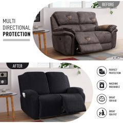 Recliner Covers, Stretch Reclining Chair Covers, Recliner Sofa Slipcovers Stripe Jacquard Recliner Couch Covers Furniture Protector Covers for Pet Kid