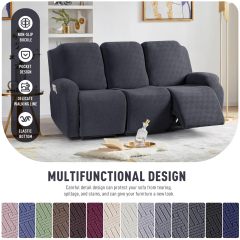Recliner Covers, Stretch Reclining Chair Covers, Recliner Sofa Slipcovers Stripe Jacquard Recliner Couch Covers Furniture Protector Covers for Pet Kid