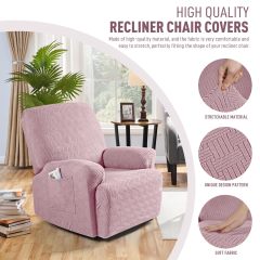 Recliner Covers, Stretch Reclining Chair Covers, Recliner Sofa Slipcovers Stripe Jacquard Recliner Couch Covers Furniture Protector Covers for Pet Kid