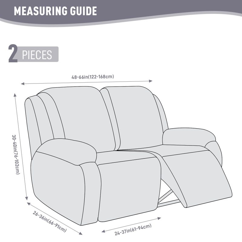 Recliner Covers, Stretch Reclining Chair Covers, Recliner Sofa Slipcovers Stripe Jacquard Recliner Couch Covers Furniture Protector Covers for Pet Kid