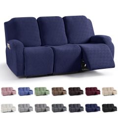 Recliner Covers, Stretch Reclining Chair Covers, Recliner Sofa Slipcovers Stripe Jacquard Recliner Couch Covers Furniture Protector Covers for Pet Kid