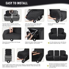 Recliner Covers, Stretch Reclining Chair Covers, Recliner Sofa Slipcovers Stripe Jacquard Recliner Couch Covers Furniture Protector Covers for Pet Kid