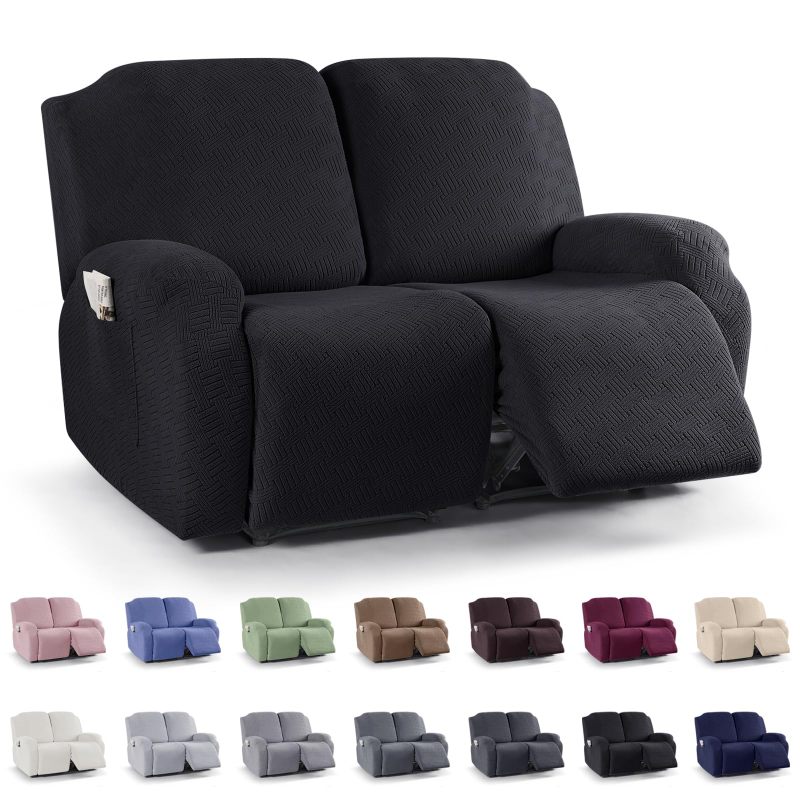 Recliner Covers, Stretch Reclining Chair Covers, Recliner Sofa Slipcovers Stripe Jacquard Recliner Couch Covers Furniture Protector Covers for Pet Kid