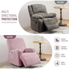 Recliner Covers, Stretch Reclining Chair Covers, Recliner Sofa Slipcovers Stripe Jacquard Recliner Couch Covers Furniture Protector Covers for Pet Kid