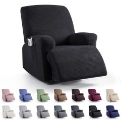 Recliner Covers, Stretch Reclining Chair Covers, Recliner Sofa Slipcovers Stripe Jacquard Recliner Couch Covers Furniture Protector Covers for Pet Kid