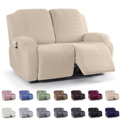 Recliner Covers, Stretch Reclining Chair Covers, Recliner Sofa Slipcovers Stripe Jacquard Recliner Couch Covers Furniture Protector Covers for Pet Kid