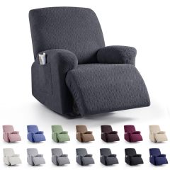 Recliner Covers, Stretch Reclining Chair Covers, Recliner Sofa Slipcovers Stripe Jacquard Recliner Couch Covers Furniture Protector Covers for Pet Kid