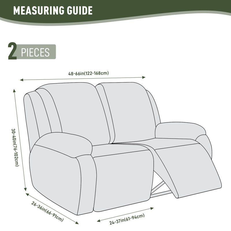 Recliner Covers, Stretch Reclining Chair Covers, Recliner Sofa Slipcovers Stripe Jacquard Recliner Couch Covers Furniture Protector Covers for Pet Kid