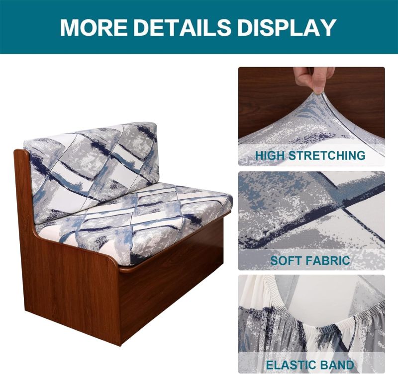 Dinette Cushion Covers， Stretch Jacquard Sofa Seat Slipcovers，Camper Cushions Cover Washable Couch Cushion Slipcovers