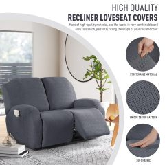 Recliner Covers, Stretch Reclining Chair Covers, Recliner Sofa Slipcovers Stripe Jacquard Recliner Couch Covers Furniture Protector Covers for Pet Kid