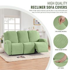 Recliner Covers, Stretch Reclining Chair Covers, Recliner Sofa Slipcovers Stripe Jacquard Recliner Couch Covers Furniture Protector Covers for Pet Kid