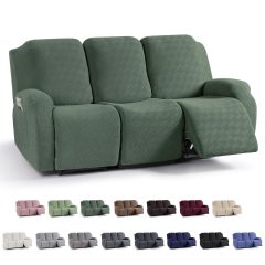 Recliner Covers, Stretch Reclining Chair Covers, Recliner Sofa Slipcovers Stripe Jacquard Recliner Couch Covers Furniture Protector Covers for Pet Kid