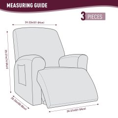 Recliner Covers, Stretch Reclining Chair Covers, Recliner Sofa Slipcovers Stripe Jacquard Recliner Couch Covers Furniture Protector Covers for Pet Kid