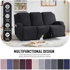 Recliner Covers, Stretch Reclining Chair Covers, Recliner Sofa Slipcovers Stripe Jacquard Recliner Couch Covers Furniture Protector Covers for Pet Kid