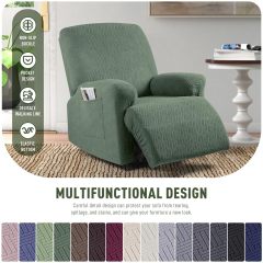 Recliner Covers, Stretch Reclining Chair Covers, Recliner Sofa Slipcovers Stripe Jacquard Recliner Couch Covers Furniture Protector Covers for Pet Kid